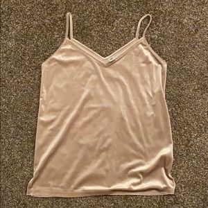 Gold Velvet Spaghetti Strap Tank